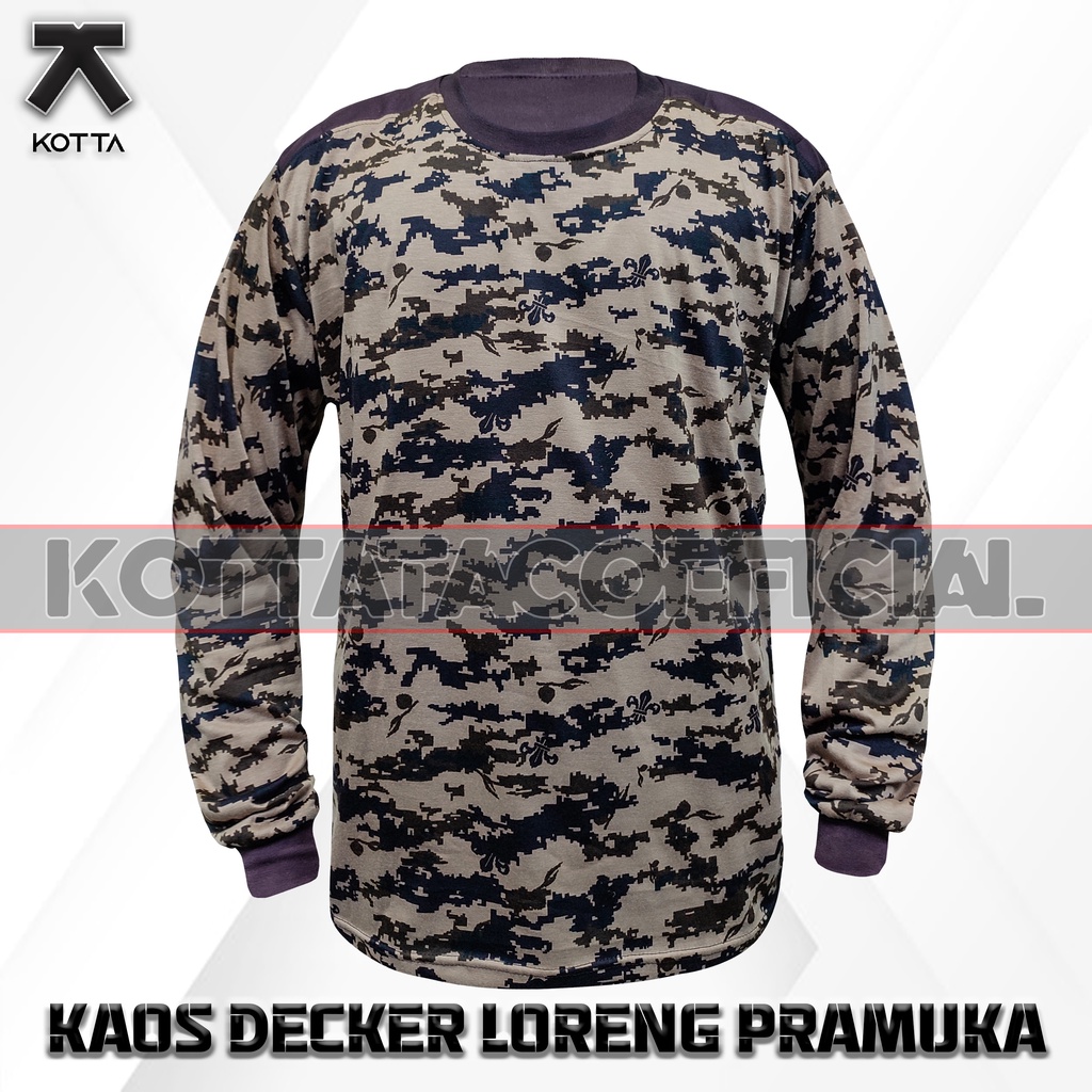 KAOS DECKER LORENG PRAMUKA COKELAT - KAOS LORENG SCOUT - KAOS PANJANG LORENG PRAMUKA