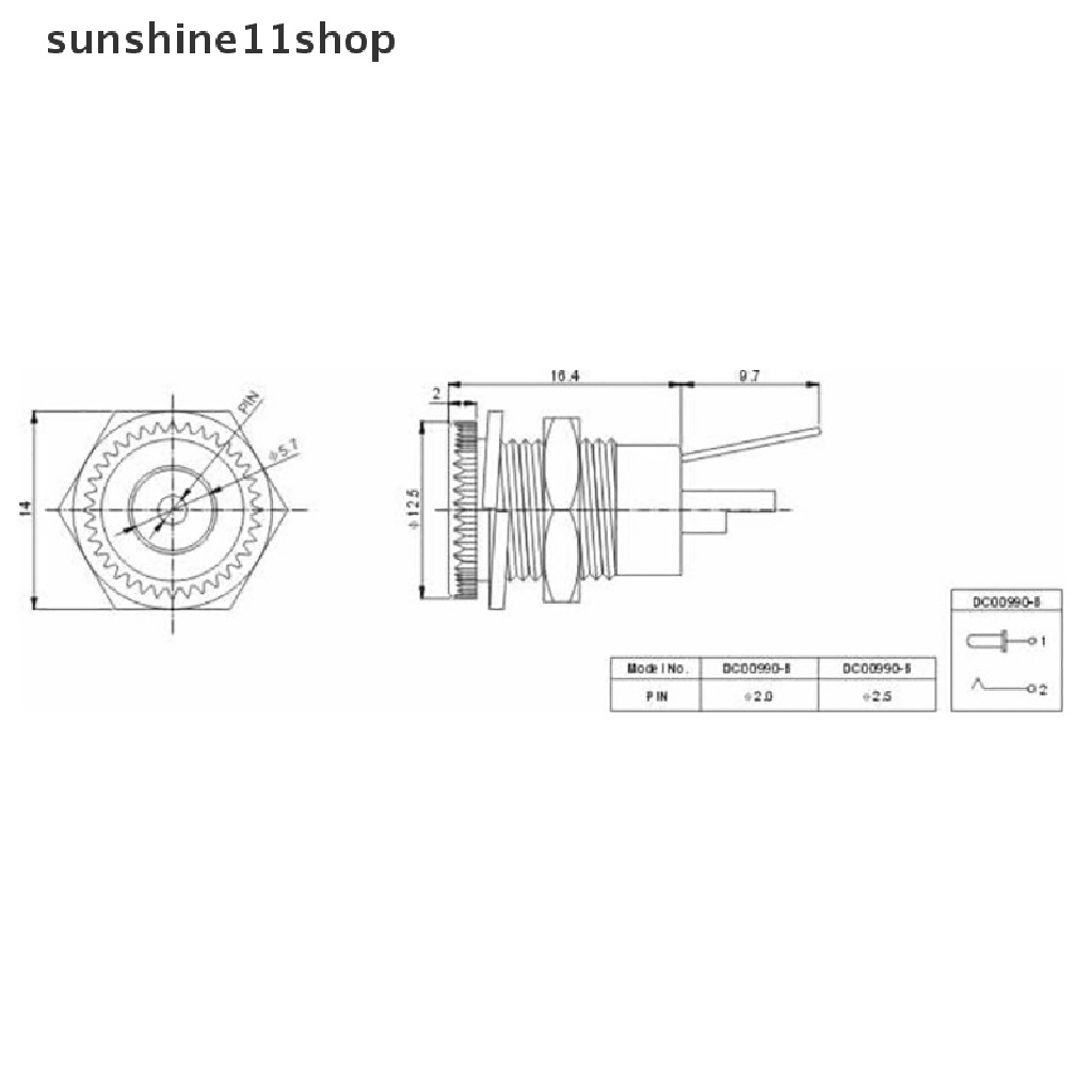 Sho 5.5X2.1 5.5X2.5mm DC Power Jack Socket Female Konektor Dudukan Panel DC-099 N