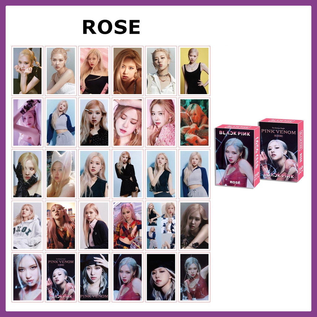 30pcs/box BP Album Pink VENOM Photocards LISA JENNIE JISOO ROSE Lomo Kartu Hitam Pink Kpop Postcards READY STOCK Blackpink Blackpink