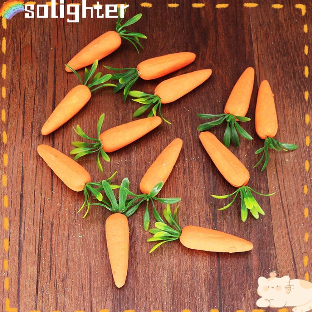 Solighter 24PCS Easter Carrot Holiday Foam Props Liontin Gantung