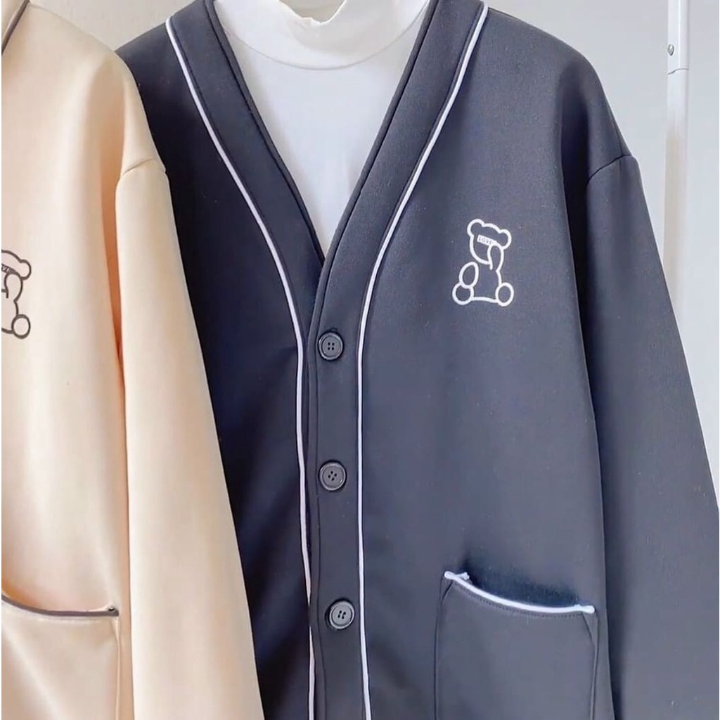 Sweater Cardy Wanita LONELY BEAR OUTHER Atasan Look Korean Style Terbaru Gaya Santai