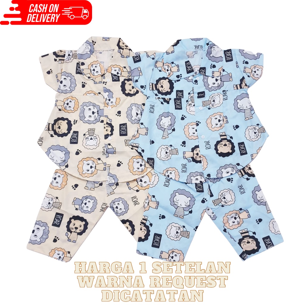 Cod Baju Tidur Setelan Piyama Kancing Anak Perempuan 0-12 Bulan Baju Baby Gracia