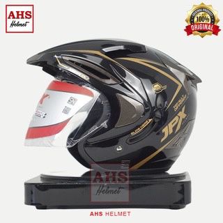 HELM JPX SUPREME 2 SOLID DOT SNI DOUBLE VISOR HALF FACE