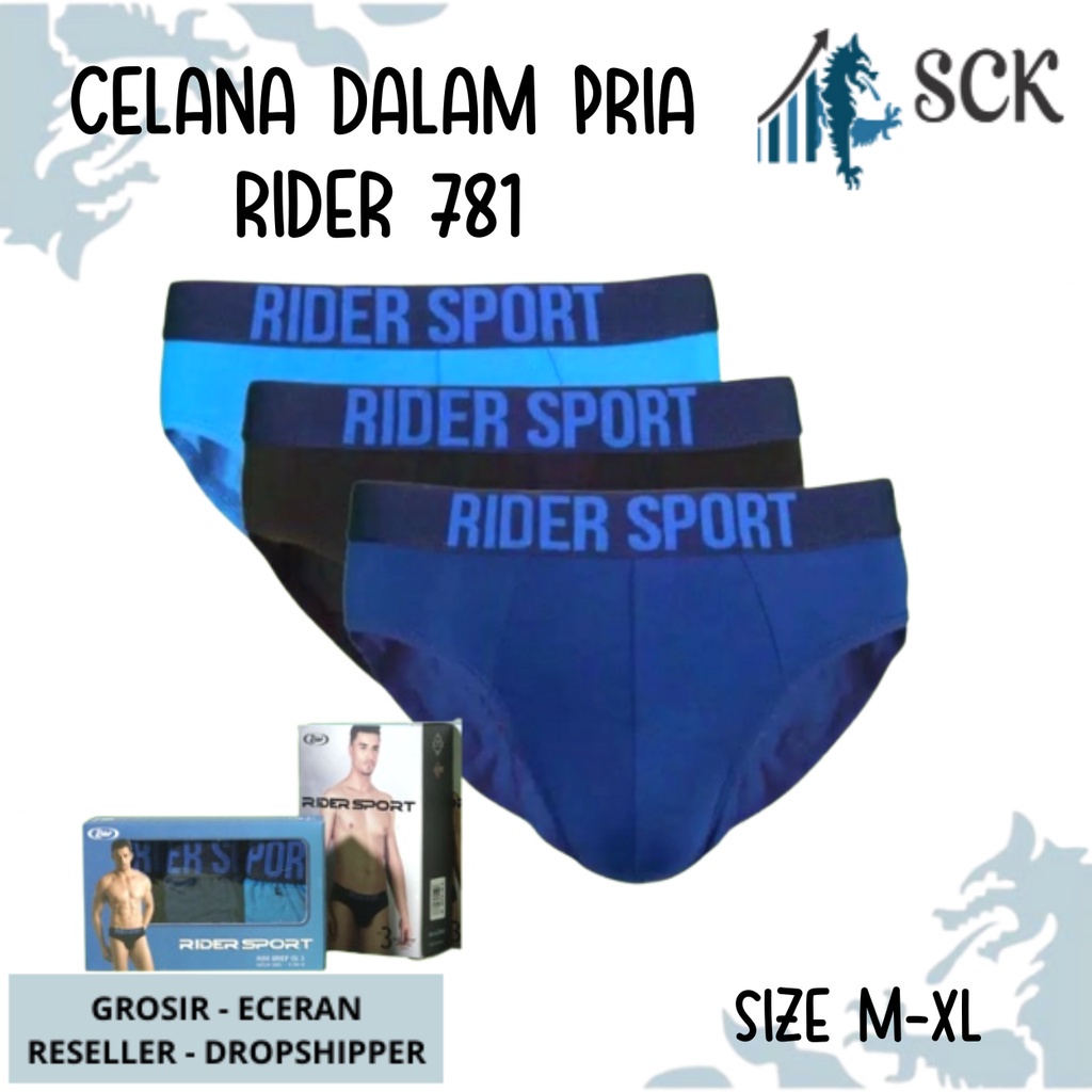 [ISI 3] CD Pria RIDER 781 Sport Brief Aneka Warna - sckmenwear GROSIR