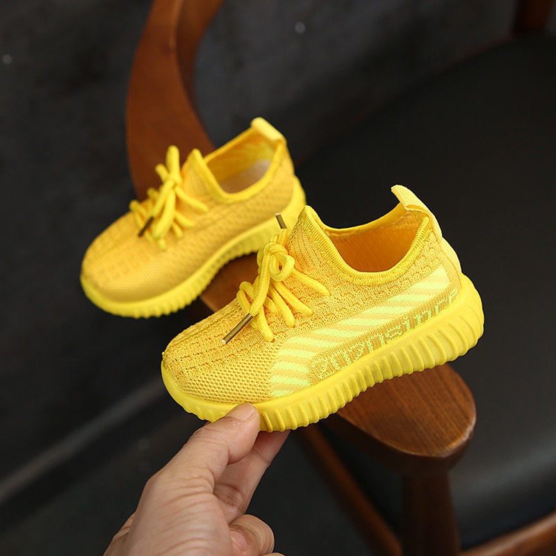 1-8 tahun anak-anak slip-on sepatu bottom lembut bernapas sepatu olahraga flyknit sneaker siswa sekolah dasar