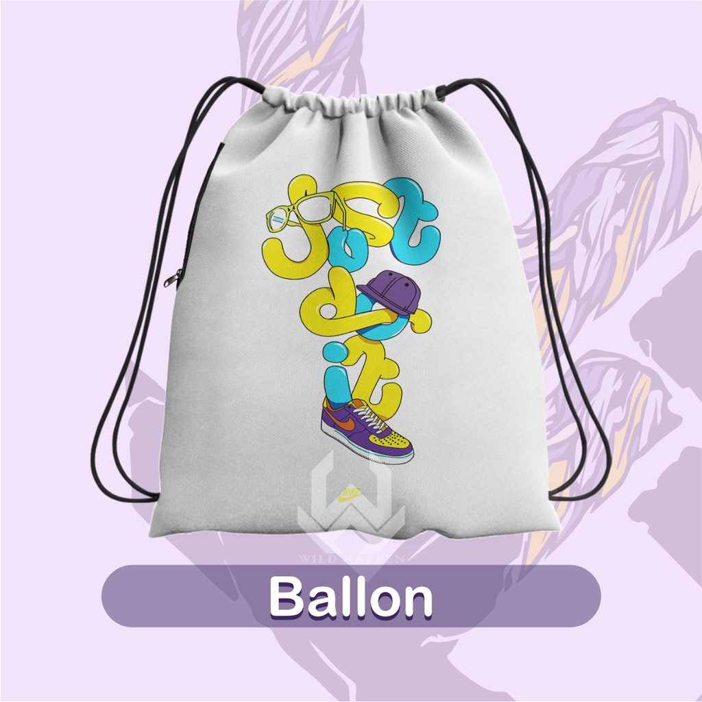 Tas Serut / String Bag Full Print Ballon