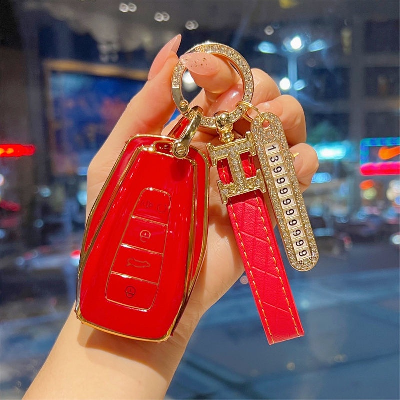 Tpu Penutup Kunci Mobil Keychain Proton X50 Untuk Geely Coolray Atlas Boyue NL3 Emgrand X7 EX7 SUV GT GC9 Borui car Key case holder Auto Styling Keychain