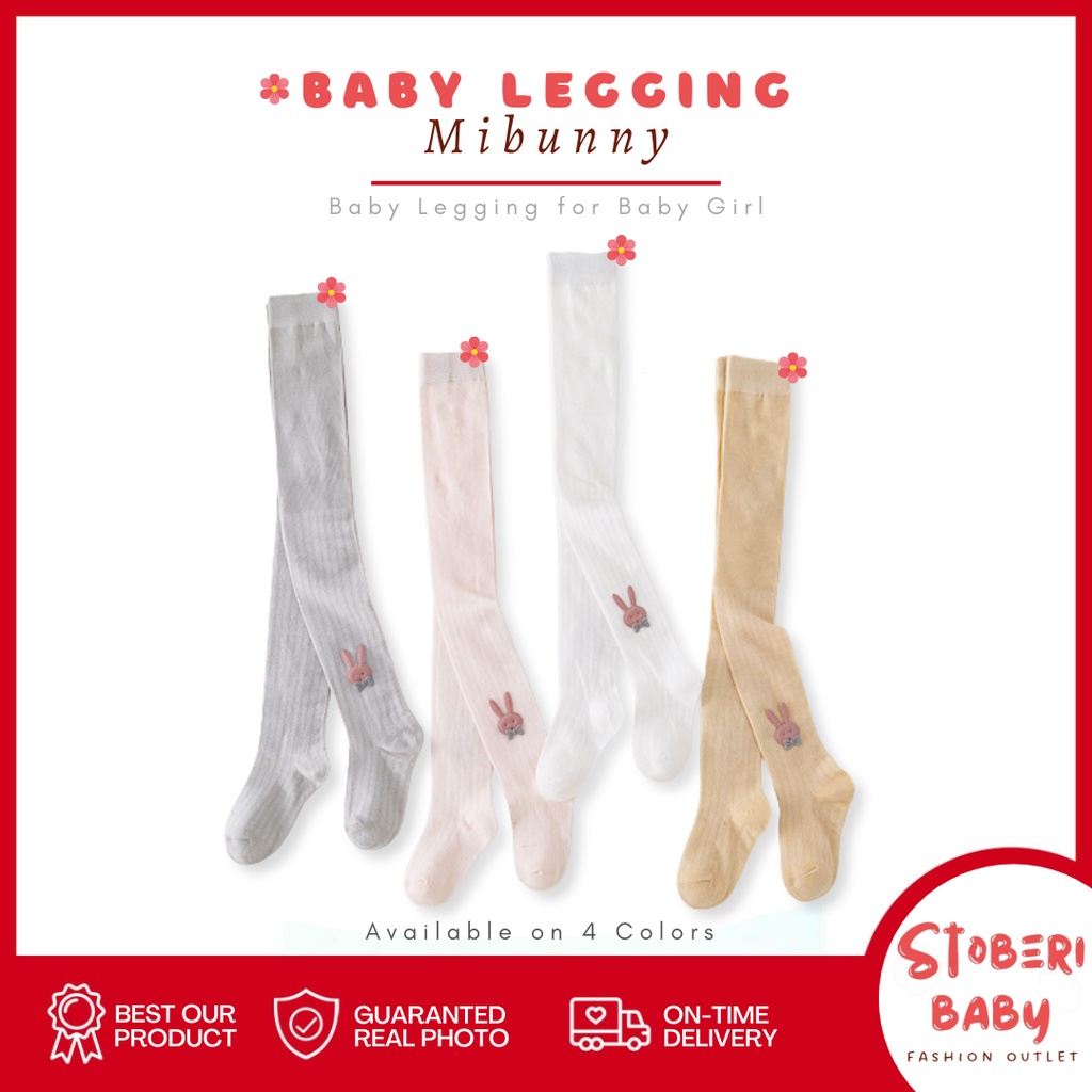 stoberibaby - LEGGING MIBUNNY 0-8 tahun Pantyhose anak perempuan dan kaus kaki dansa katun ikatan simpul jala tipis