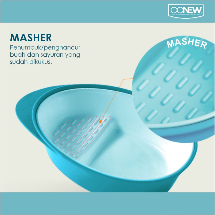 OOnew Mash &amp; Feed Bowl With Spoon &amp; Food Masher 4m+