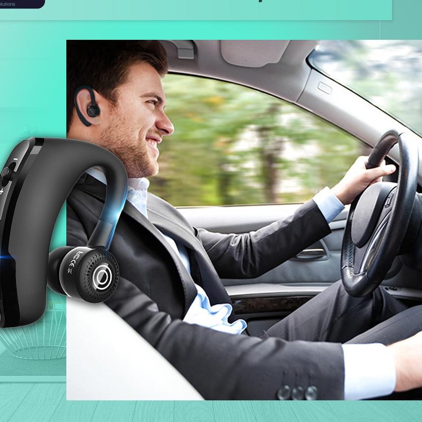 ☆ Headset Bluetooth voyager V9 Wireless Hands-free Earphone with Mic Control ♝