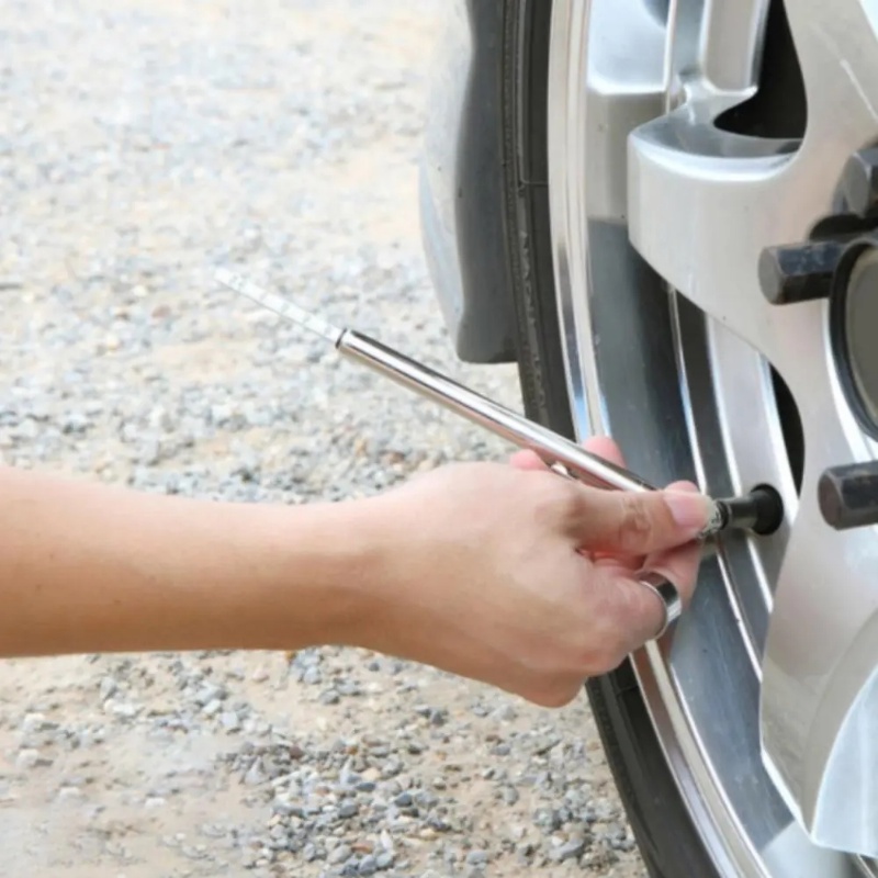 1pc Pulpen Deteksi Tekanan Ban Mobil Stainless Steel Dengan Wisuda/Cek Cepat Pengukur Tekanan Ban Otomotif/Alat Inspeksi Perbaikan Kendaraan