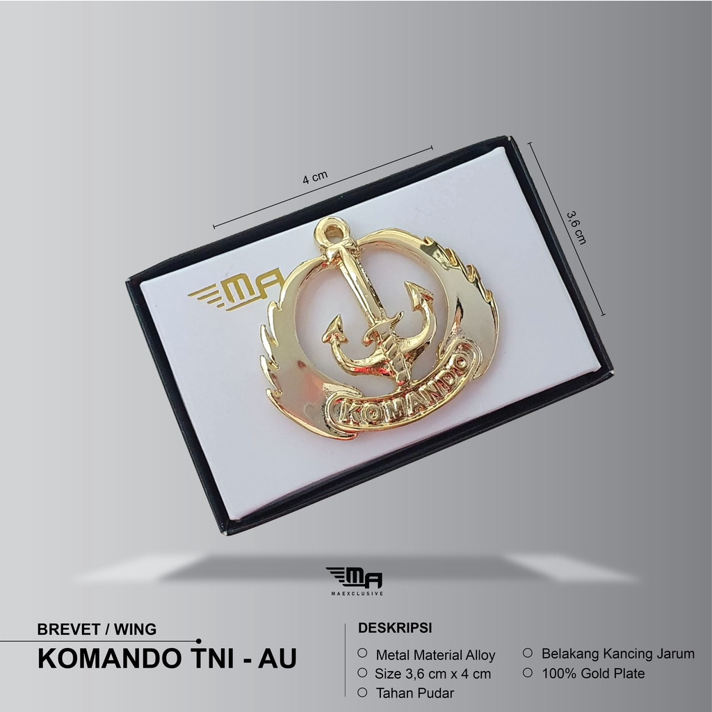 WING KOMANDO PDH BRIVET BREVET PIN KOMANDO TNI AU