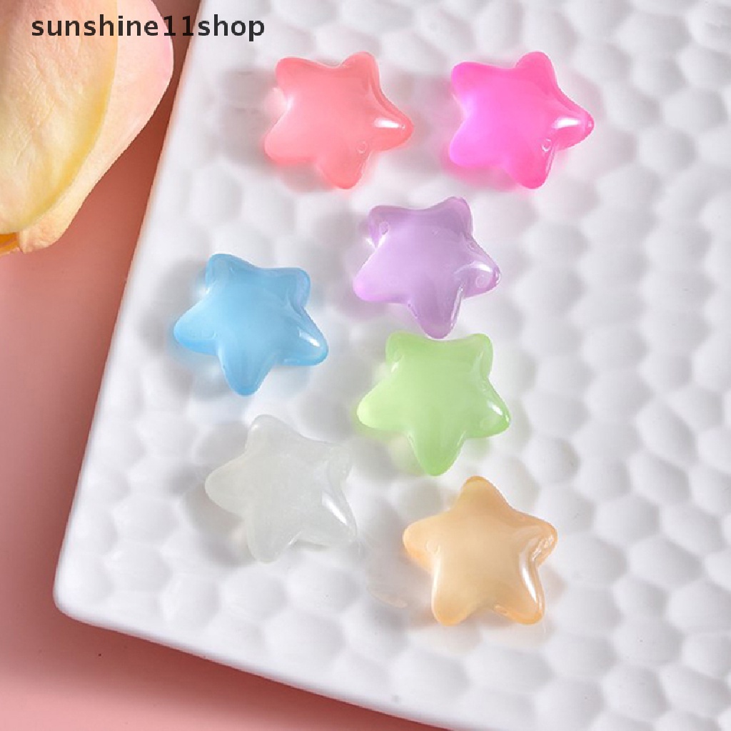 Sho 10Pcs Kartun Neon Bintang Laut resin Aksesoris Grosir manual diy Bahan headrope Aksesoris Rambut Ponsel Kulkas er N