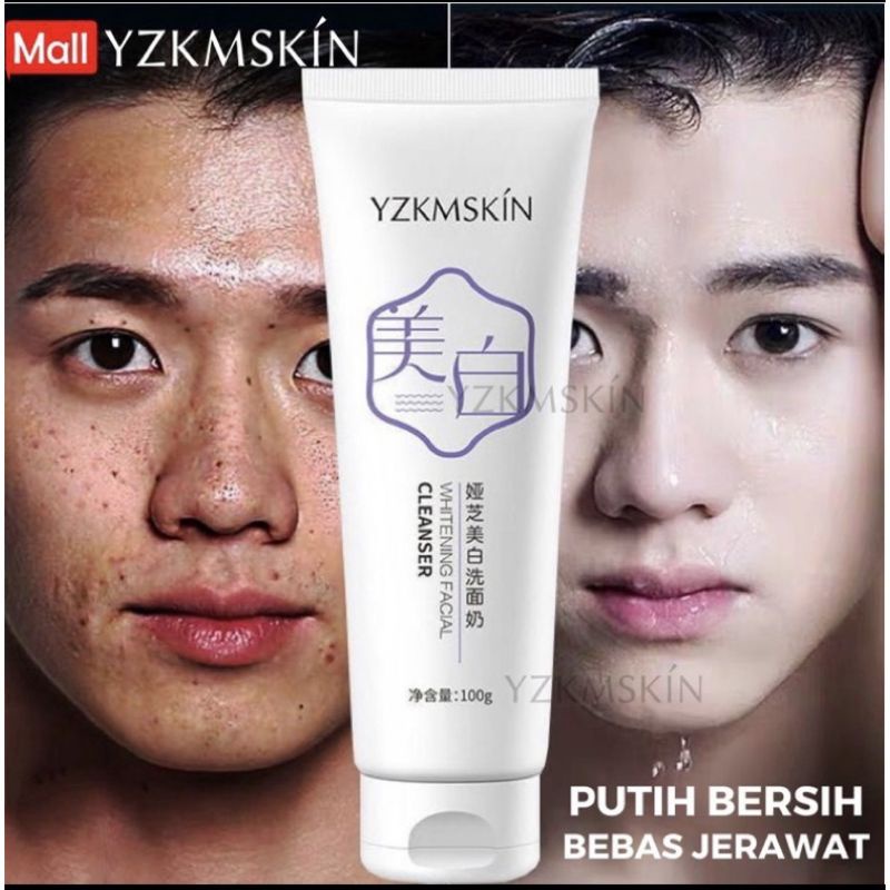 YZKMSKIN Whitening Facial Cleanser / Sabun Cuci Muka Pembersih & Pemutih wajah