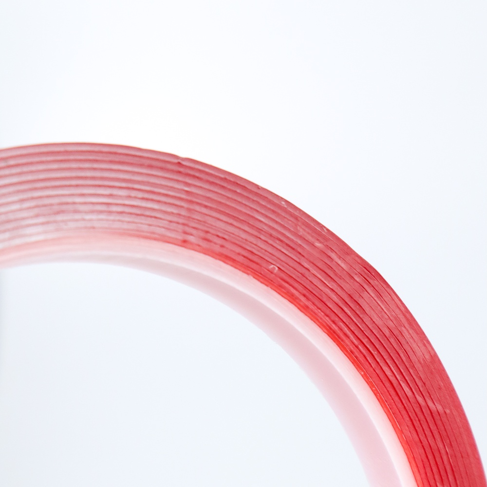 [6mm*3m] Double Tape Selotip Double Sided Tape Transparent Acrylic 3m 6 mm Red