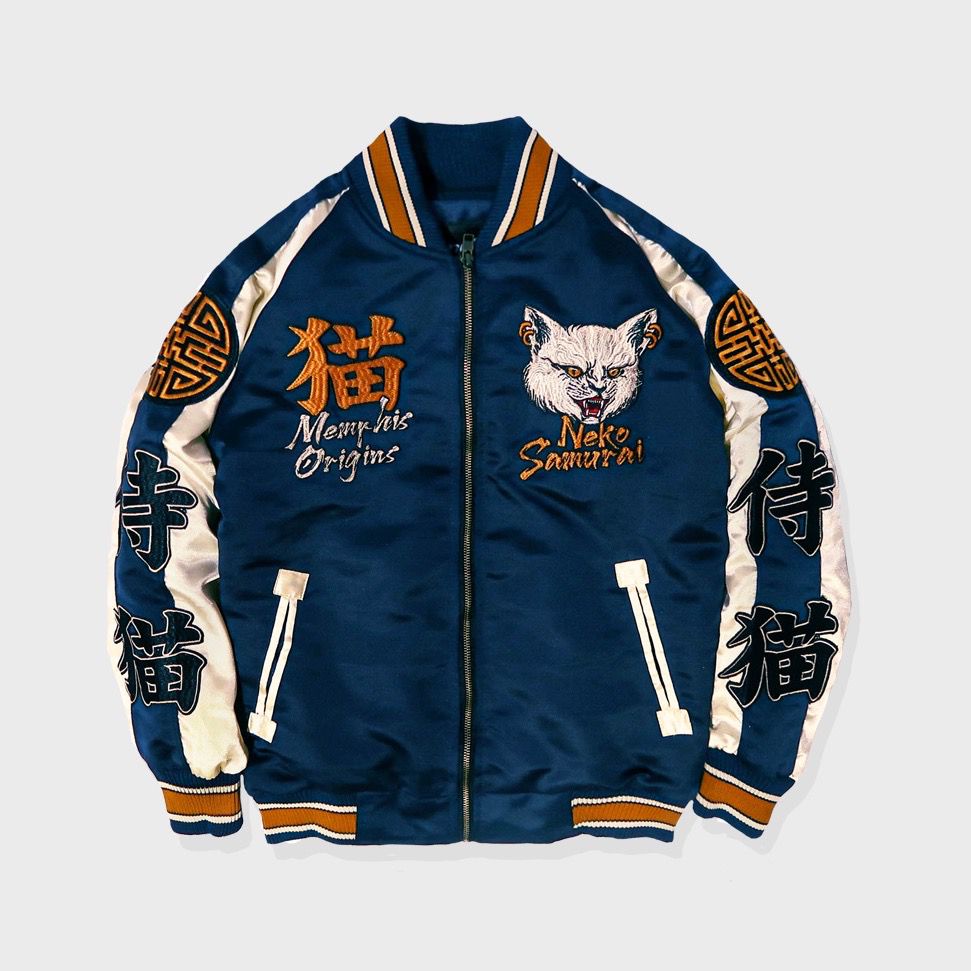 SUKAJAN JACKET - NEKOSAMURAI (navy) Size XL