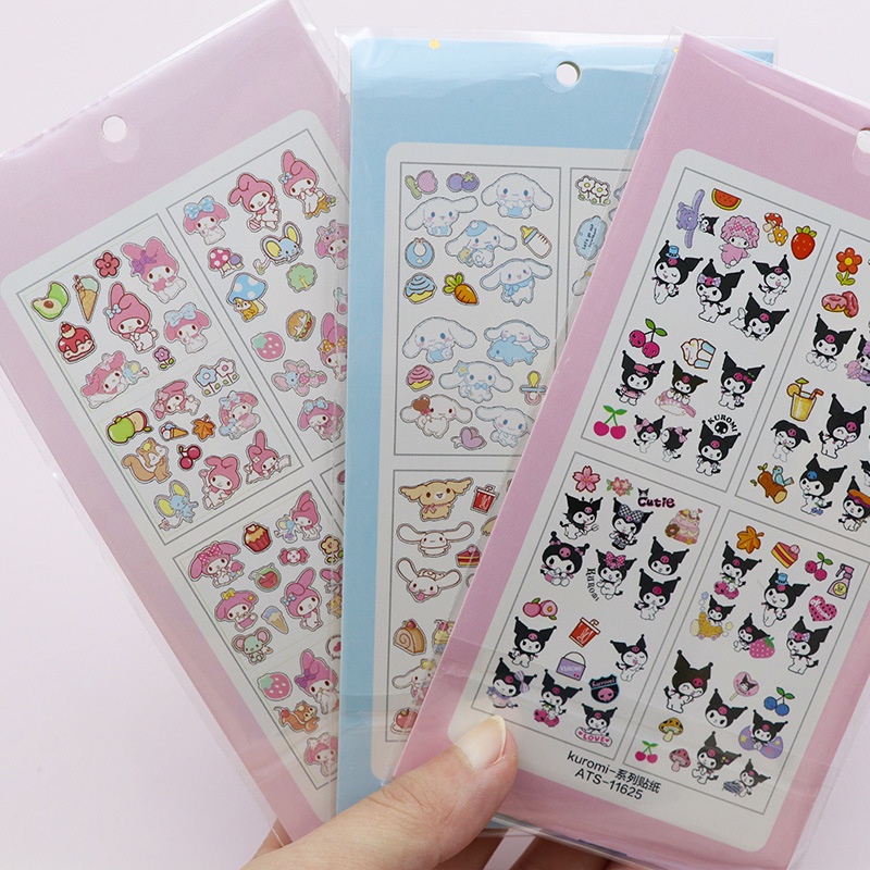 ( 10 LEMBAR) STICKER AESTHETIC SANRIO CINNAMOROLL/ KUROMI / MELODY/ STICKER WATERPROOF AEESTHETIC