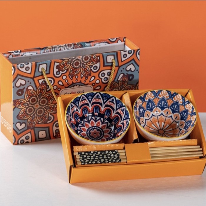 

Bingkisan wedding hampers idul fitri piring keramik set bohemian gift - Set 2 chp