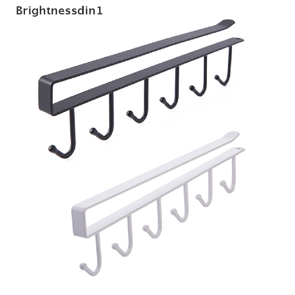 [Brightnessdin1] 6-hooks Kitchen Accessor Rak Penyimpanan Kait Baju Gantung Lemari Organizer Butik