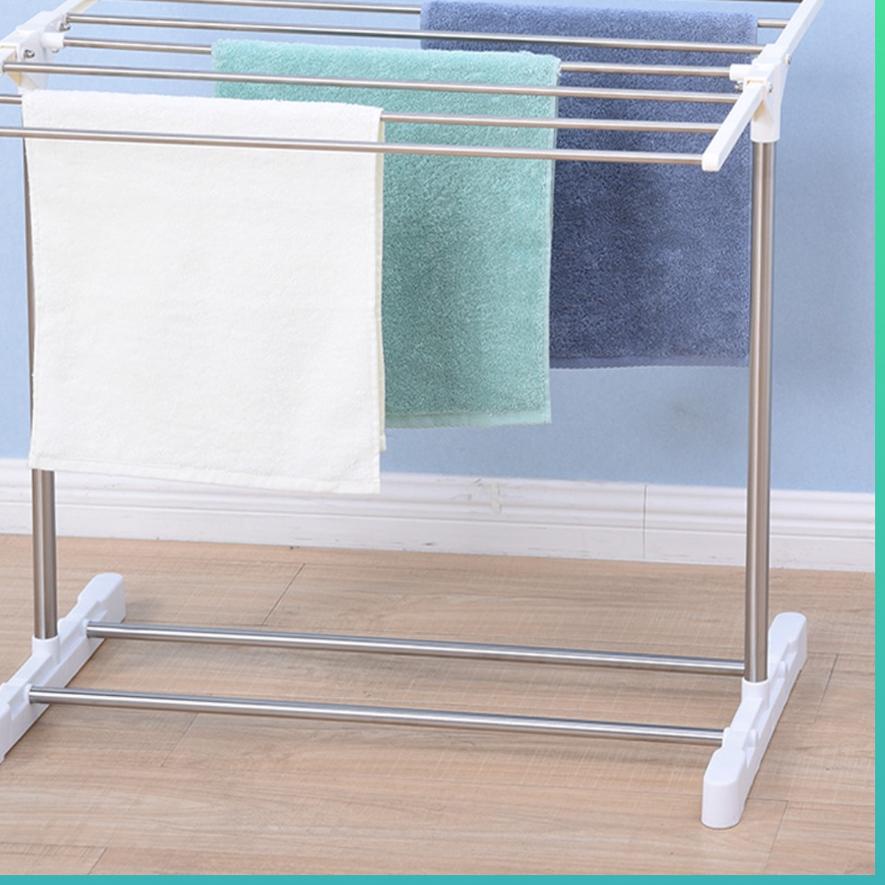 ➪ Rak Gantungan Handuk Stainlees Jemuran Handuk Lipat Jemuran baju jemuran Serbaguna Portable Worldh