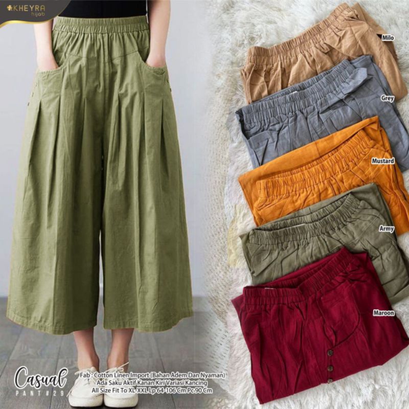 CASUAL PANT #29 ORI KHEYRA | Cotton Linen Import Bahan adem &amp; nyaman