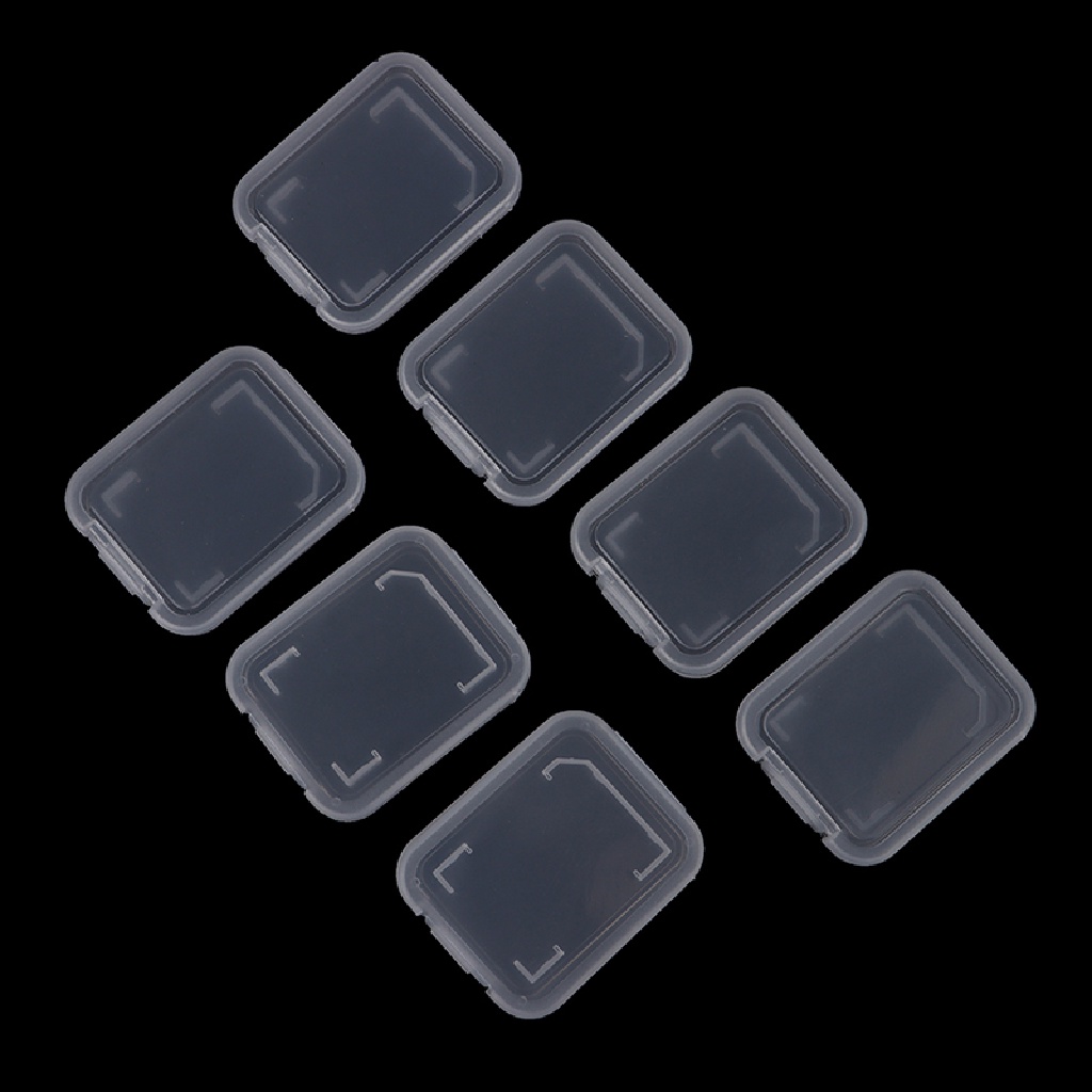 Sho 10PCs Transparan Standar SD SDHC Memory Card Case Holder Box Kotak Penyimpanan N