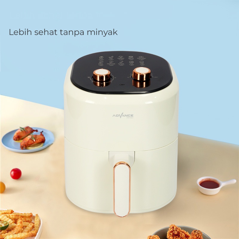 ADVANCE Air Fryer 5.0L Waktu Yang Tepat Tanpa Asap Penggorengan Elektrik Anti Lengket ADF-50A