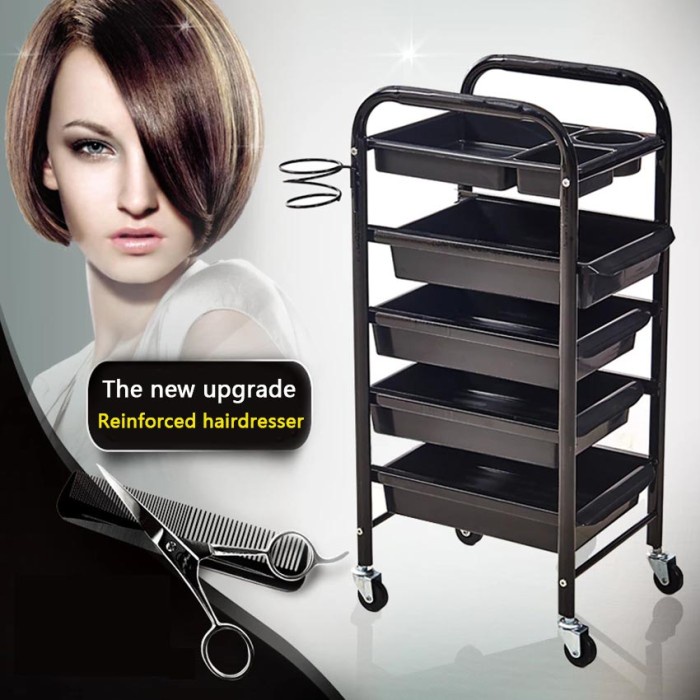 Best Seller Troli Salon 5 Susun Rak Dorong Salon Barber Troli Rak Salon With Roda