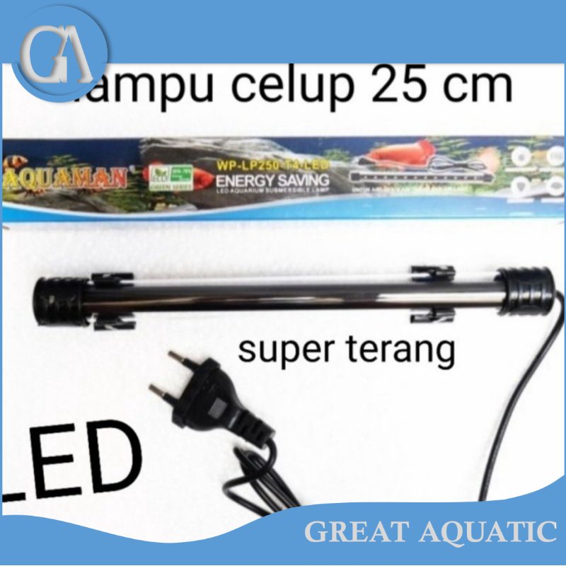 lampu celup kecil led aquarium mini aquaman wp lp 250 uk 25 cm