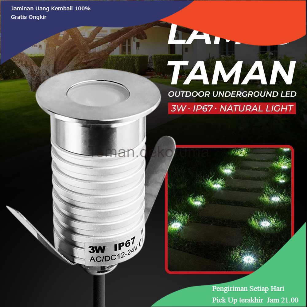 TD - LMP DEASHION Lampu Taman Outdoor LED Underground 3W IP67 Natural Light - FW001