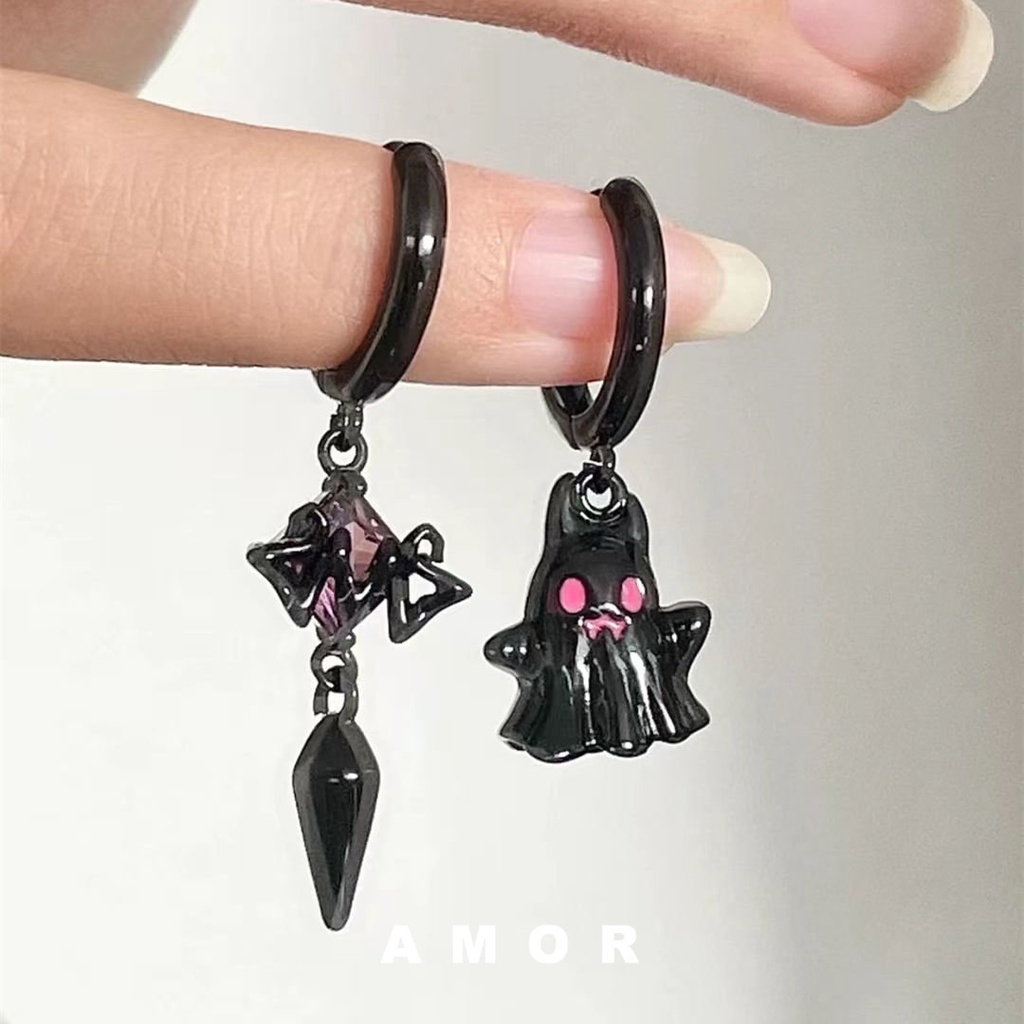 Anting Lucu Dan Lucu Anting Hantu Kecil Hitam ins Minoritas Manis Dan Keren