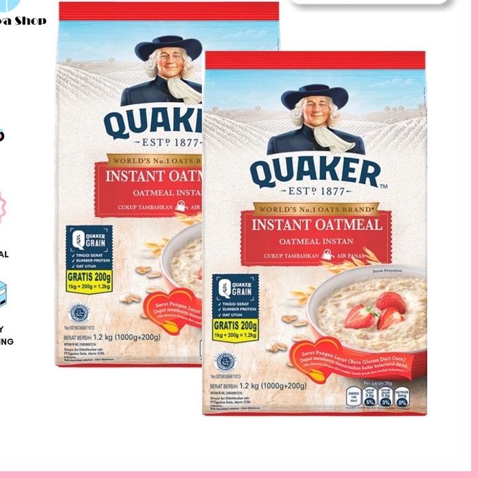 

❄ Quaker Instant Oatmeal 1200gr Merah 1.2 kg Exp 2024 ◘