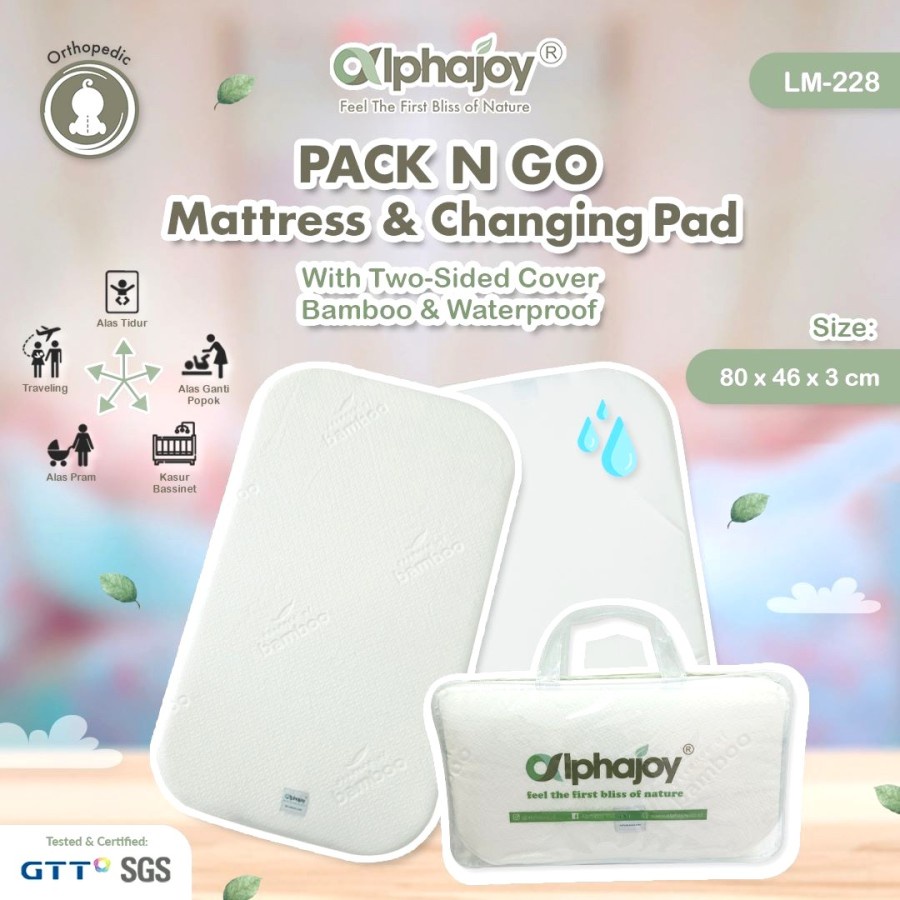 Alphajoy PACK N GO Mattress Changing Pad Latex Waterproof alas bayi