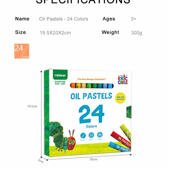 

Terlaris Std Mideer Oil Pastel Isi 24Pcs Crayon Alat Mewarnai