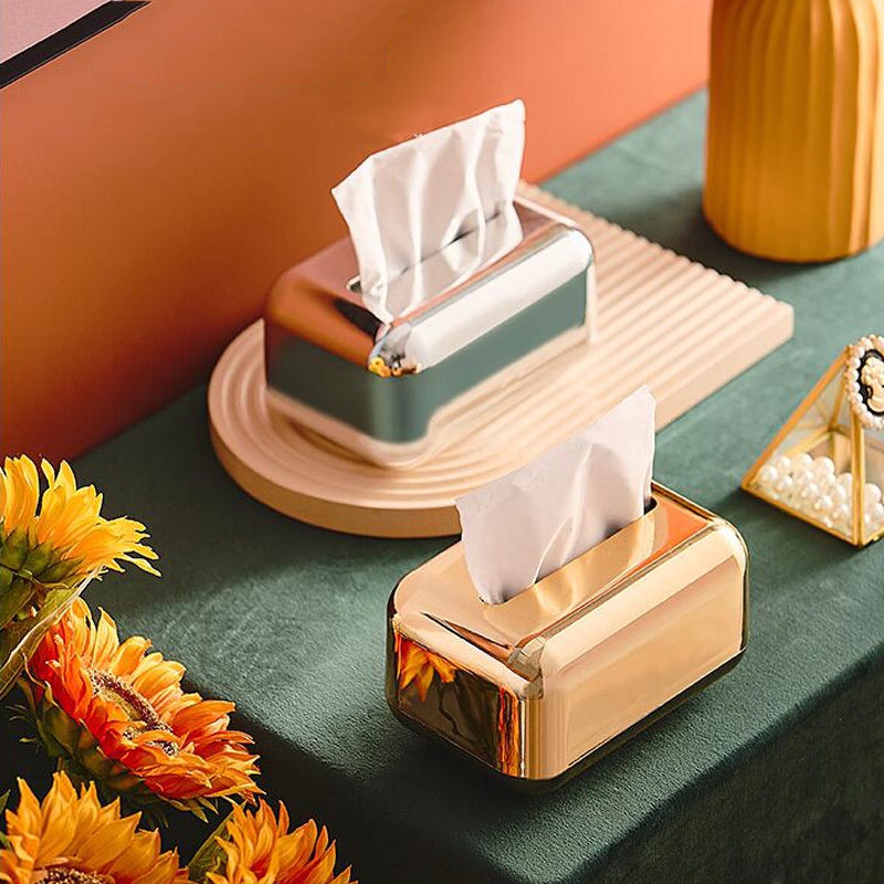 【COD】Tempat Tissue Nordic/Tempat Tisyu Mobil/Tempat Tisyu Mobil Mewah/Tissue Box Gold