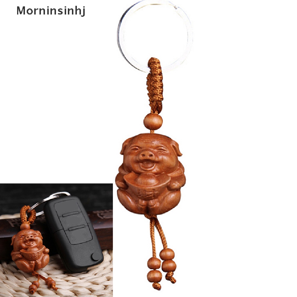 Mornin Pig of Year Ukir Liontin Gantungan Kunci Key Ring Chain Perhiasan Hadiah Beruntung id