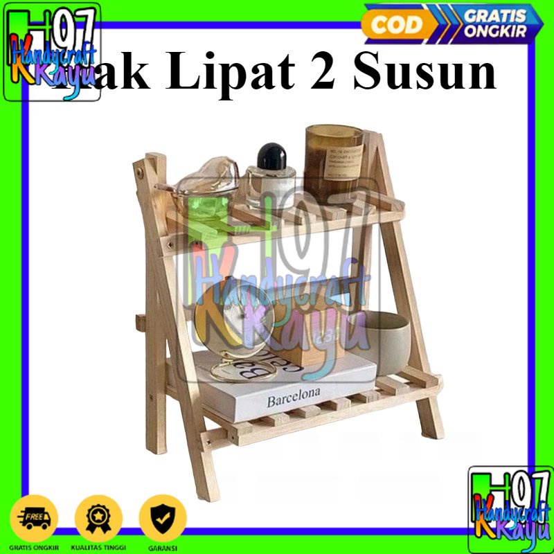 Rak Susun kayu Mini Serbaguna | Rak Meja Rakit Multifungsi