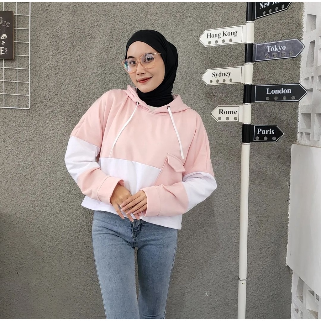 POCKIYO BLASTER HOODIE WANITA SWEATER CUTE GIRL ALA KOREAN OUTFIT LUCU ATASAN GAYA CASUAL