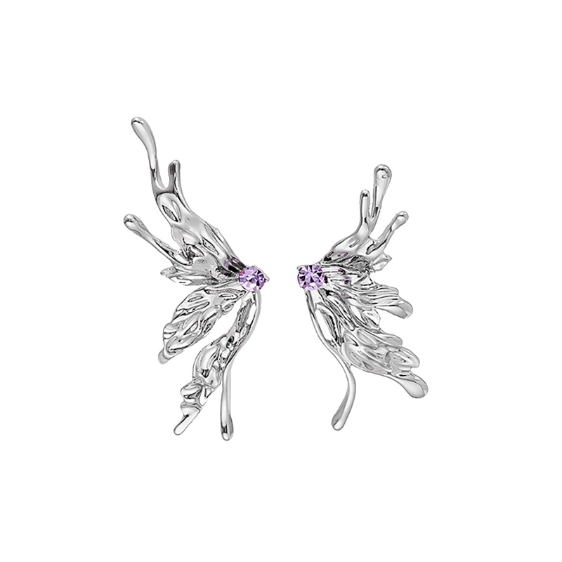 Anting Kupu-Kupu Cair Gaya Punk Untuk Wanita Perhiasan Anting Kupu-Kupu Logam Keren