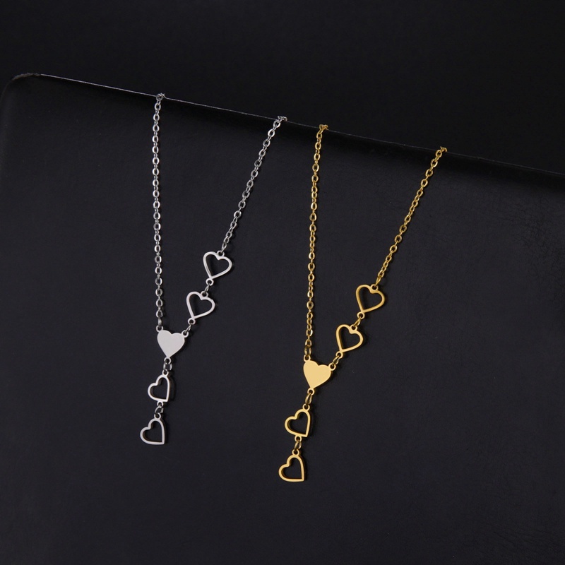 Kalung Anti Karat Ringan Mewah Elegan Halus Liontin Hati Pesona Rantai Korea Fashion Kalung Untuk Wanita Perhiasan Hadiah