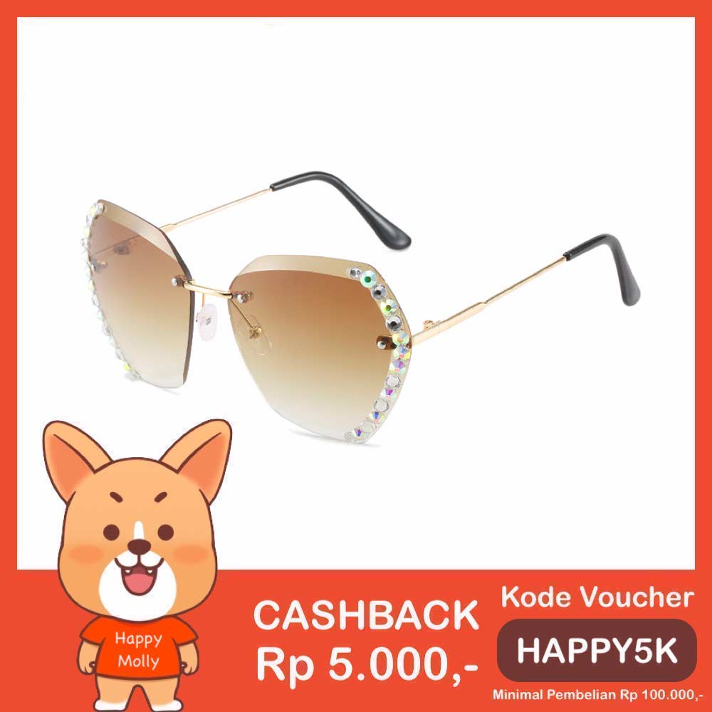 Kacamata UV400 [ Brown ] Anti Radiasi - Sunglasses Wanita Korea - HM8158