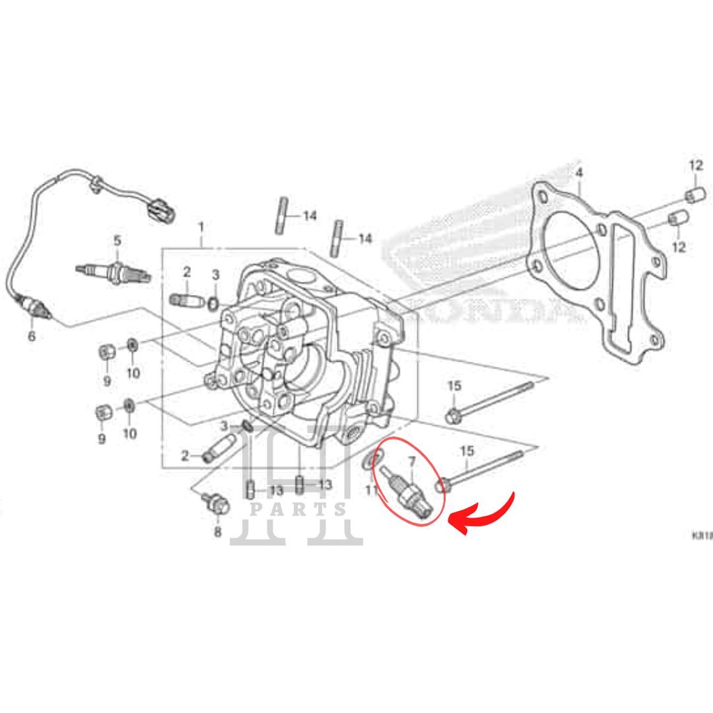 SENSOR TEMPERATUR SUHU PANAS OLI THERMOSTAT OIL BEAT SPACY SCOOPY VARIO REVO BLADE SUPRA X 125 FI ESP 37750-KPH-701 ASLI ORIGINAL AHM HGP HONDA