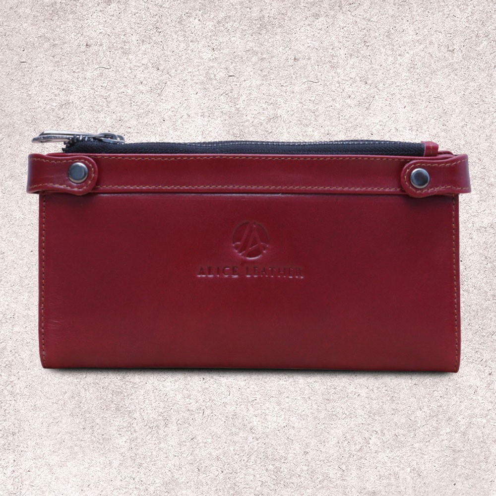 Dompet Kulit Dompet Kartu Lipat Kulit Sapi Asli Original AD01 Model Lipat Merk Alice Leather BISA COD