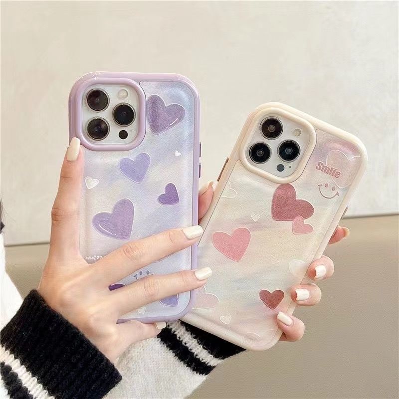 IPHONE Casing Ponsel Desain Cinta Lukisan Besar Kecil Kompatibel Dengan Iphone12 13 14 11 Pro Max X Xs Max Xr Fdcvf