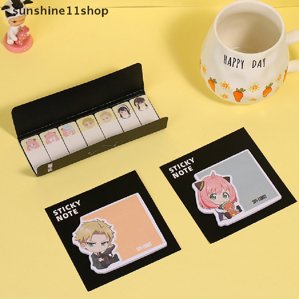 Sho 30lembar Anime SPY X FAMILY Sticky Note Tinggalkan Pesan Memo Pad Stiker Sobek Memo Pads Notes Index Bendera Tab Alat Tulis N