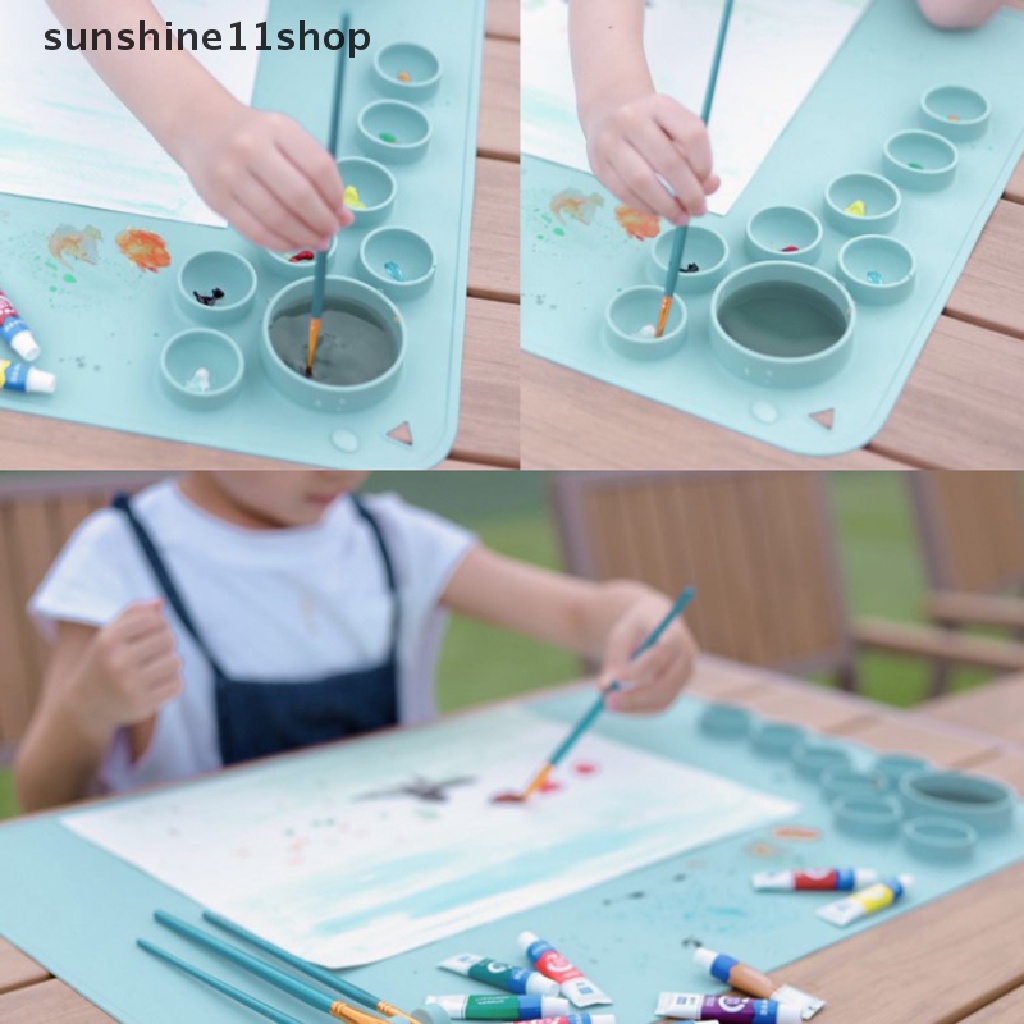 Sho Silicone Paing Mat Palet Pigmen Non-Stick Craft Mat Untuk Paing Tinta Blending Watercoloring Stamping Crafg Alat N