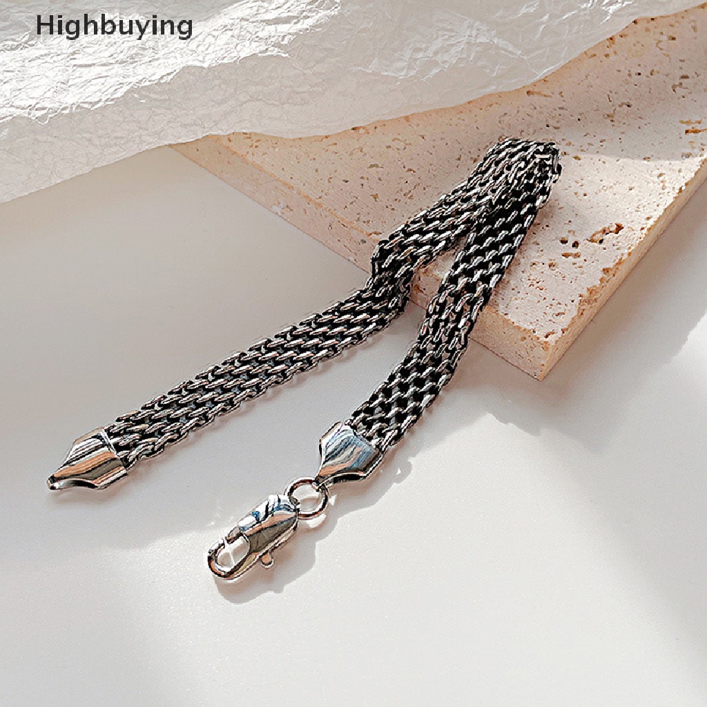 Hbid Vintage Serbaguna Pria Gelang Bangle Hadiah Natal Gelang Stainless Steel Berongga Mesh Baja Titanium Hiasan Tangan Glory