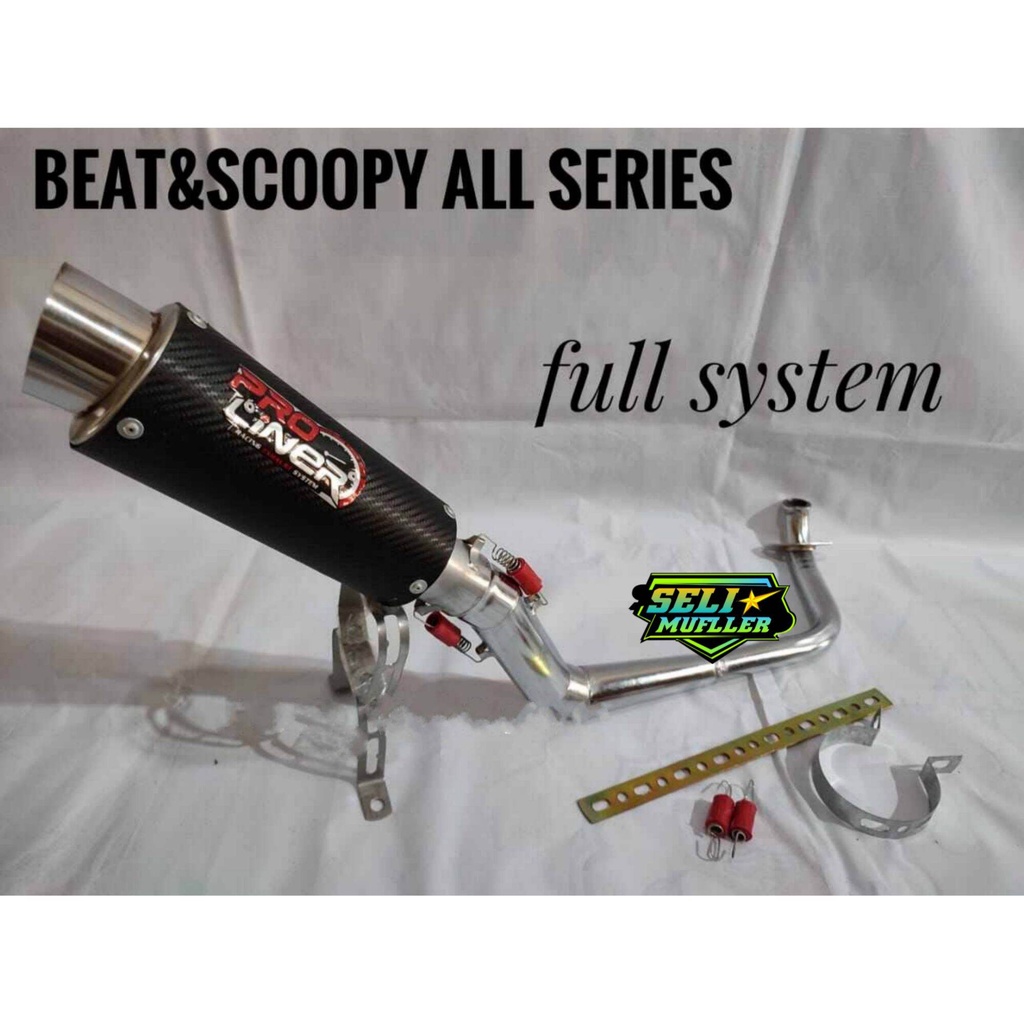 KNALPOT RACING PRO LINER KABON CR MATIC BASS ADEM BEAT ALL SERIES SCOOPY KARBU SCOOPY FI SCOOPY NEW 