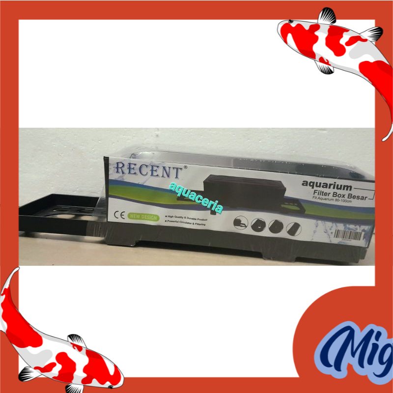 filter box kosong besar recent fit aquarium 80 - 100 cm filter gantung