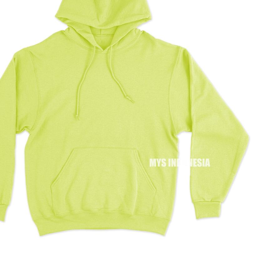 ℮ MYS INDONESIA - Hoodie Jumper Polos Hijau Neon ♬